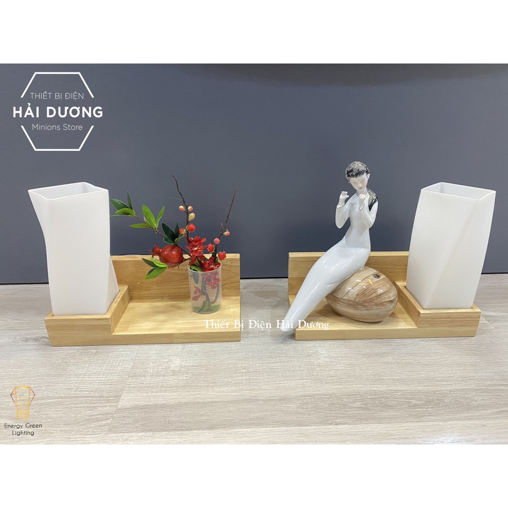 Đèn Tường Kệ Gỗ Chao Thủy Tinh Hiện Đại DT-3024 - Trang Trí Căn Phòng - Energy Green Lighting - Đã Bao Gồm Bóng LED