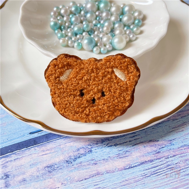 ☸ Sticker Ủi Thêu Hình Đầu Gấu Dễ Thương ☸ 1 Cái Tự May Thêu Trên Sắt Trên Huy Hiệu Miếng Vá
