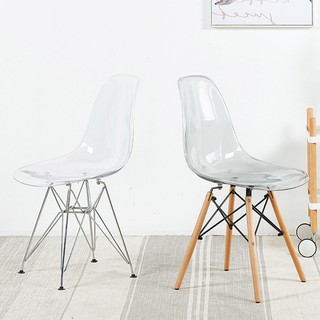 Ghế Eames Trong Suốt chân gỗ