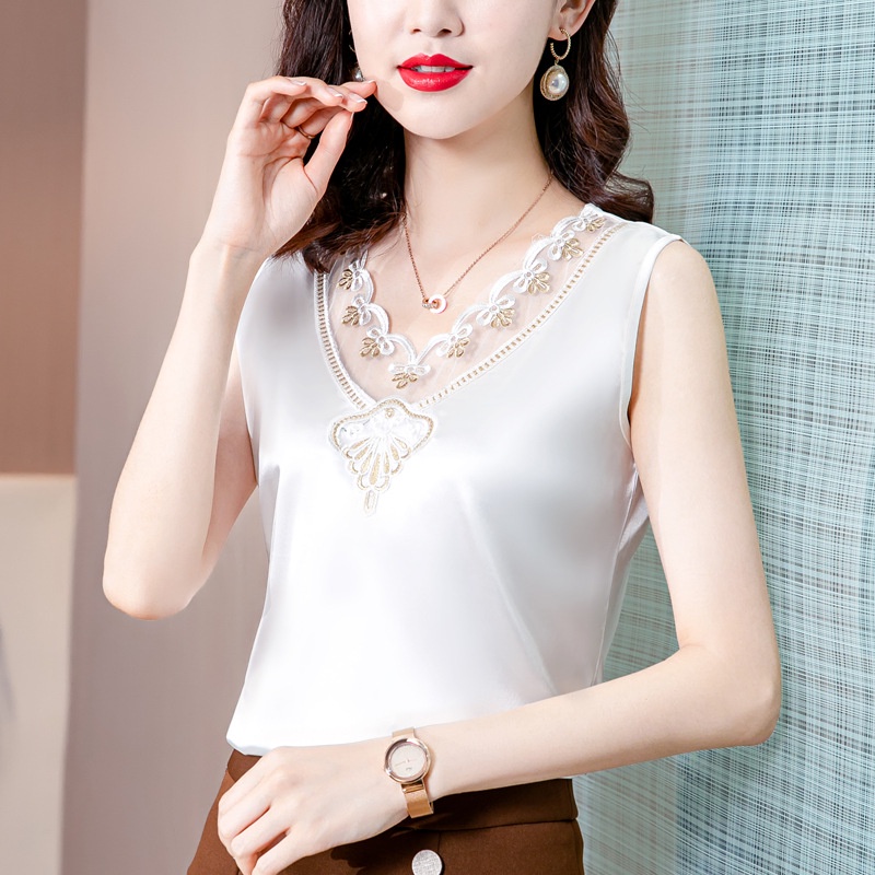 Áo Sát Nách Phối Ren Hoa Thiết Kế Hợp Thời Trang áo yếm nữ hở lưng áo yếm lụa nữ