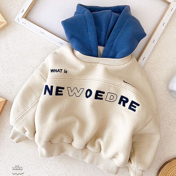Áo hoodie dài tay dày dặn giữ ấm phong cách Hàn Quốc mới cho bé