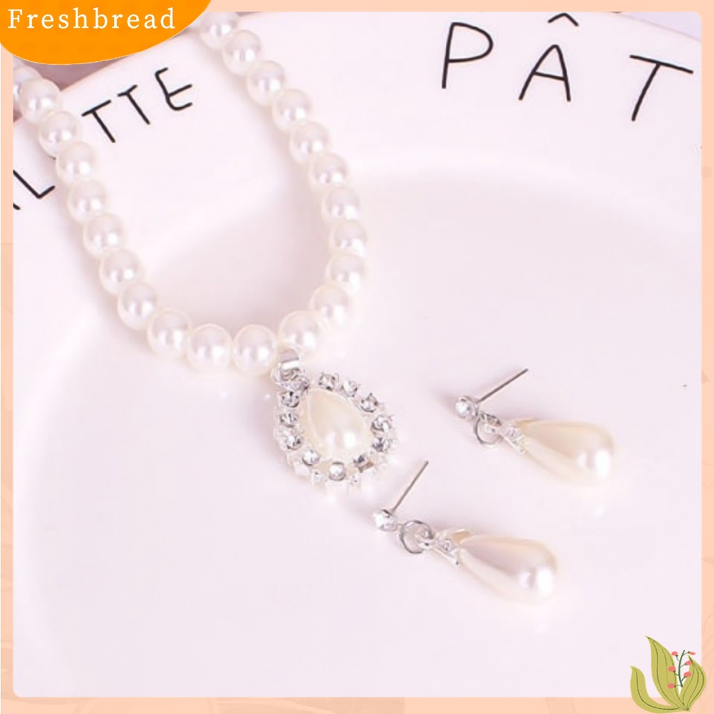 Bộ Đồ Thời Trang Thiết Kế Dễ Thương Cá Tính| Bộ Vòng cổ + Bông Tai Đính Ngọc Trai Nhân Tạo Hình Giọt Nước