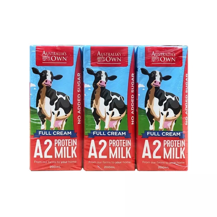 [Mã LT50 giảm 50k đơn 250k] Thùng 24 hộp sữa tươi tiệt trùng nguyên kem A2 Australia's OWN 200ml (Date tháng 11.2022)