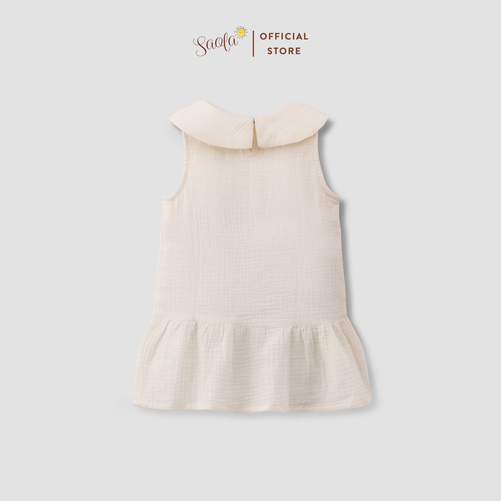 Váy Bé Gái Cổ Lá Sen Cột Nơ Chất Liệu Muslin Thoáng Mát - MORELA DRESS - DRM016 - SAOLA KIDS CLOTHING