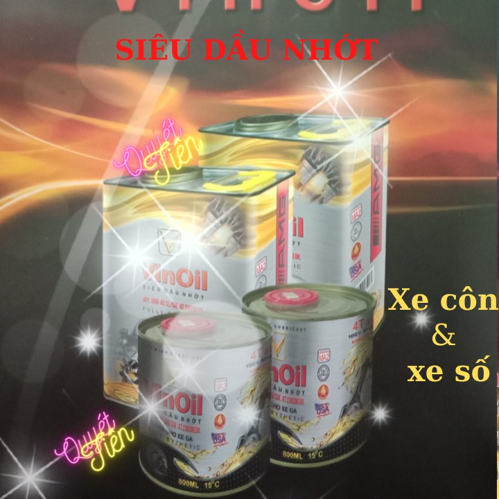 [Giảm 20k] Nhớt xe máy SIÊU DẦU NHỚT VIN-OIL  xe côn tay và xe số 10W40