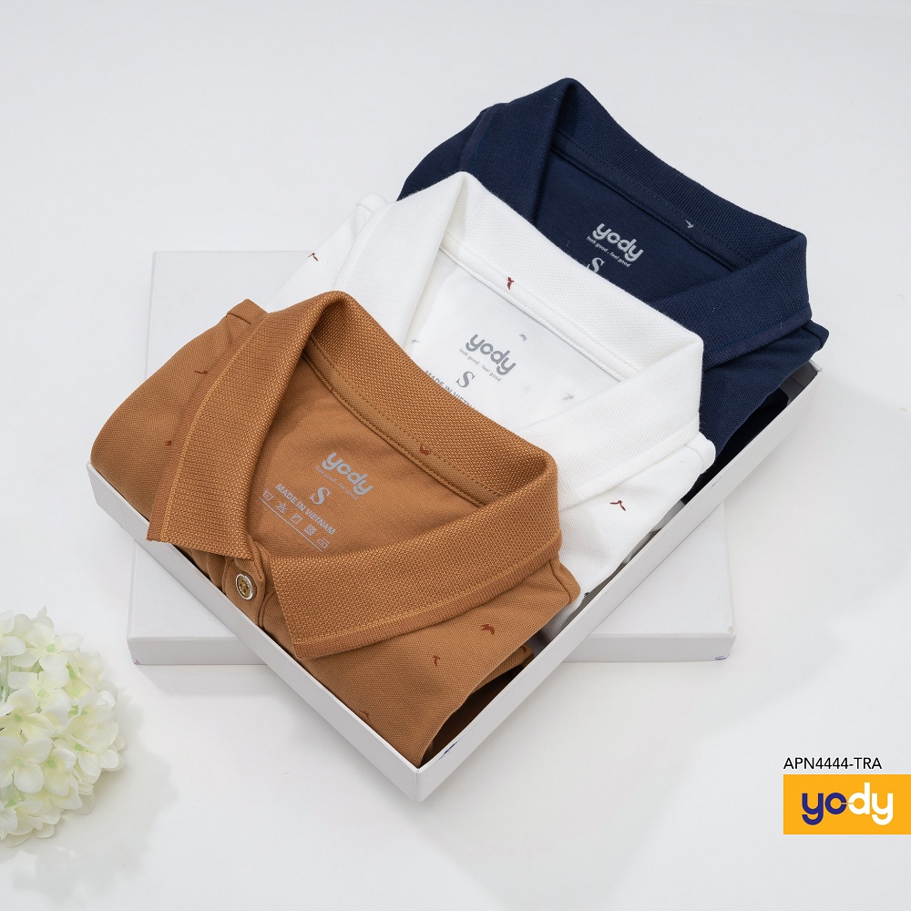 Áo polo nữ YODY thun gân mỏ nẹp vải cotton APN5286