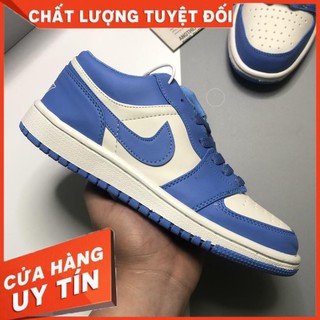 Giày Jordan 1, Giày Thể Thao JD1 Màu Xanh Dương, Da Nhăn Cao Cấp Full Size Nam Nữ 36-43 | JDXD001