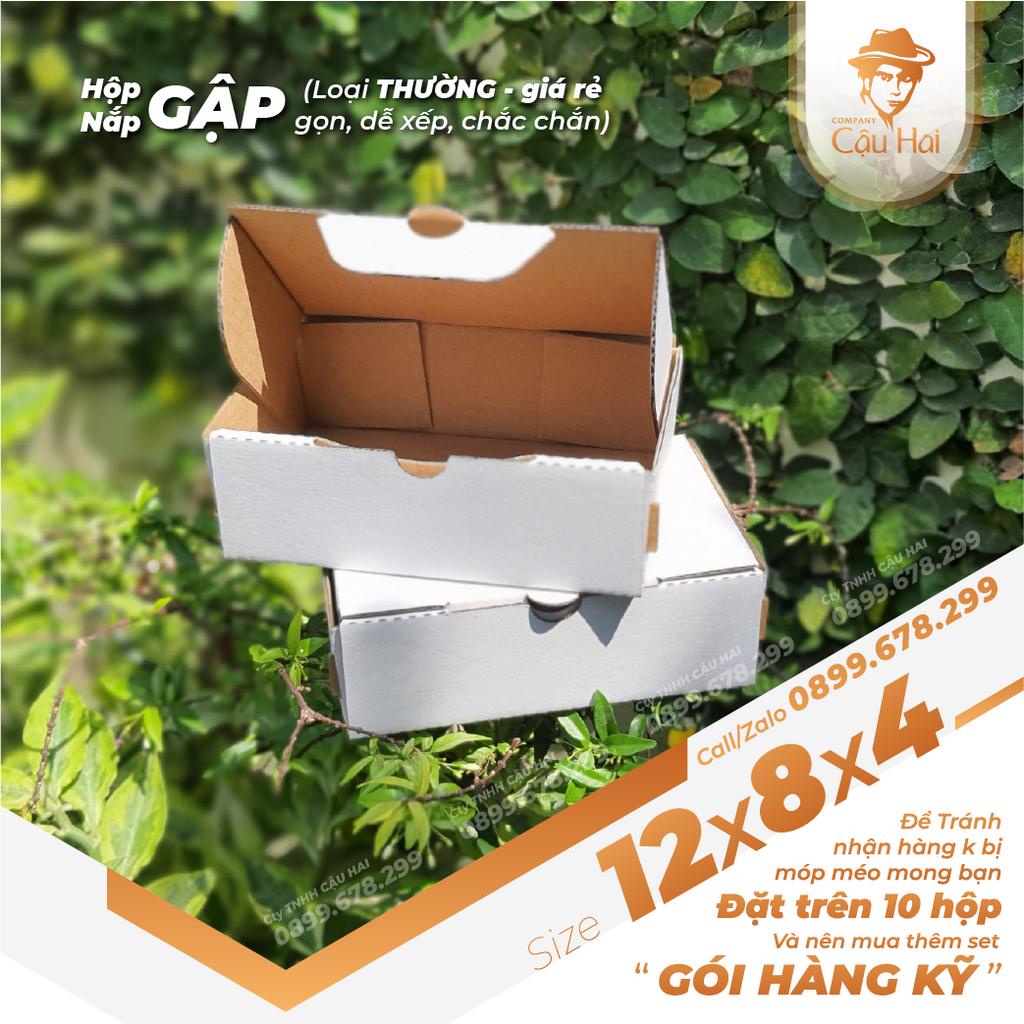 Hộp carton nắp GẬP 12x8x4