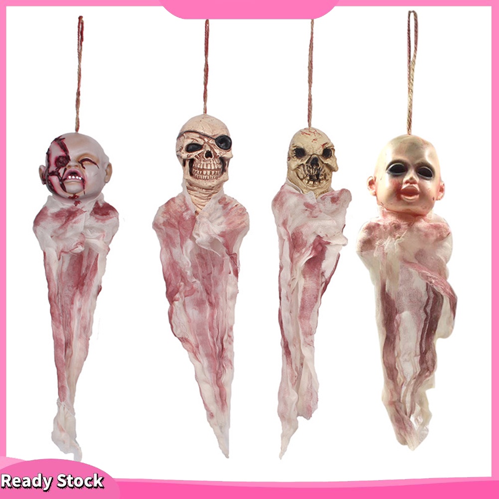 Phụ kiện treo trang trí hình đầu lâu kinh dị cho Halloween