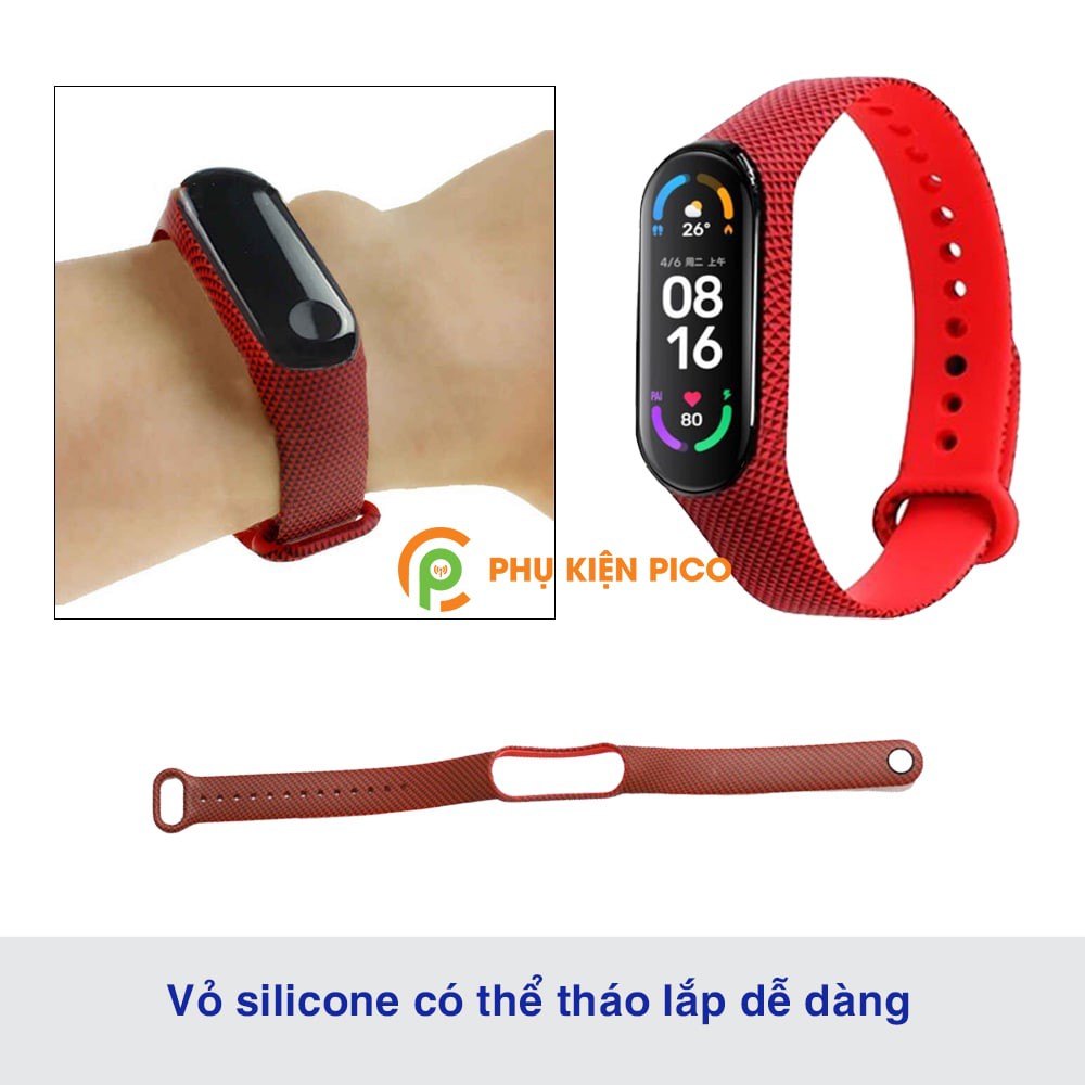 Dây đồng hồ Xiaomi Mi Band 6 silicone cao cấp siêu mềm phong cách thời trang nhiều màu - Dây silicon MiBand 6