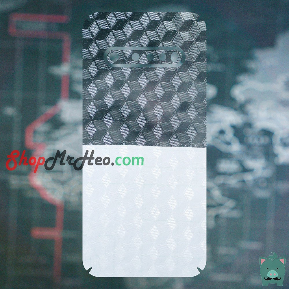 Skin Dán Mặt Sau Lưng Vân 3D LG V60 ThinQ - Carbon, Hình hộp, Nhám, Vân Da