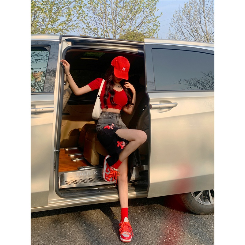 Áo Thun Tay Ngắn Cổ Chữ V Thời Trang Hàn Quốc Sành Điệu Cho Nữ