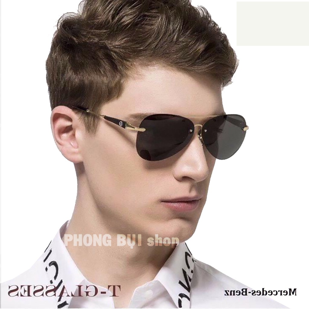 Kính Mát Nam Mắt Chuồn Cao Cấp Đầy Đủ Phụ Kiện Hộp Tối Màu Đi Đêm Đi Nắng Chống Tia UV | BigBuy360 - bigbuy360.vn