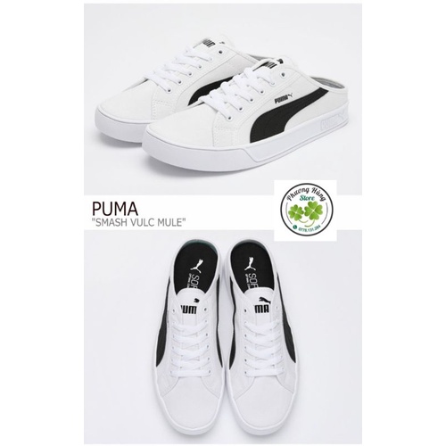 Giày đạp gót Puma Vulc trắng sọc đen 38