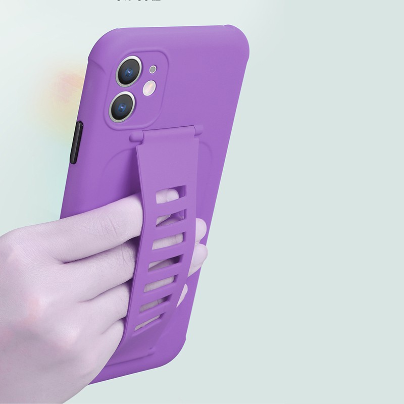 Ốp Điện Thoại Silicon Dẻo Màu Sắc Ngọt Ngào Kèm Dây Đeo Tay Tiện Dụng Cho iPhone 11 Pro XS Max SE 2020 6 6s 7 8 Plus X XR