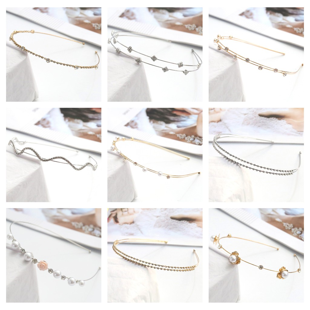 Cài tóc cọng mảnh mai gắn đá sang chảnh giá rẻ DA02.10