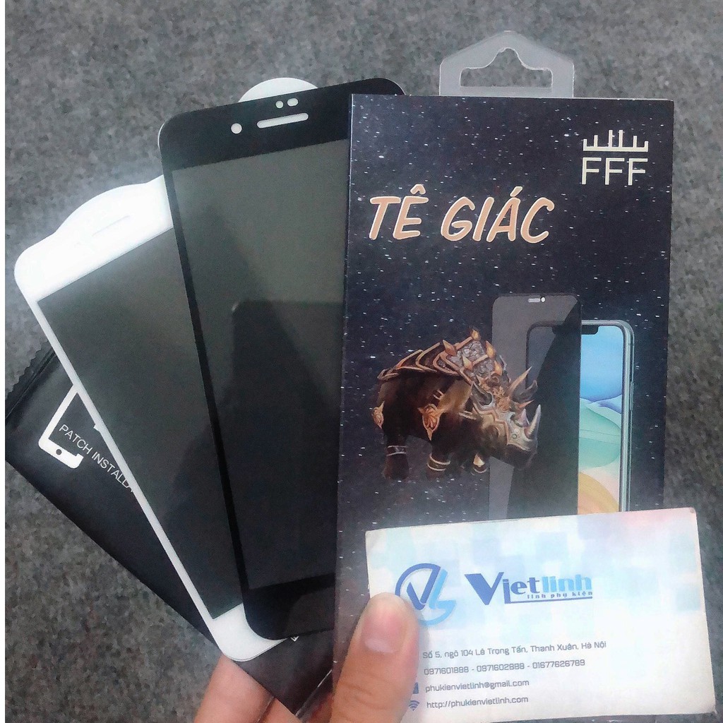 Kính chống nhìn trộm tê giác, kính cường lực đầy đủ mã từ iPhone 6P-->Iphone12 mini/promax - Việt Linh Store