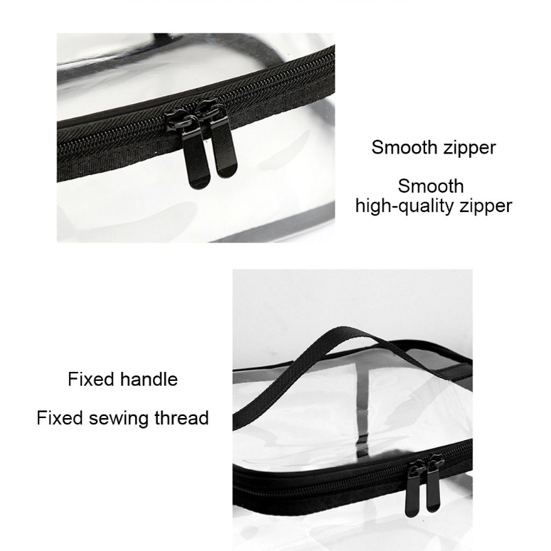 Túi Đựng Mỹ Phẩm Bằng PVC Trong Suốt Chống Nước Có Khóa Kéo Tiện Dụng Mang Theo Du Lịch