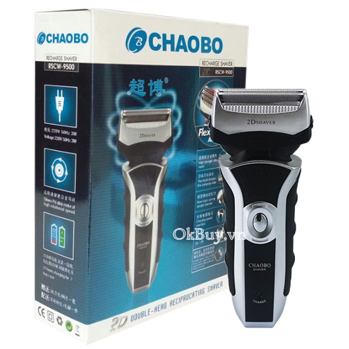 MÁY CẠO RÂU CHAOBO 2D 3 LƯỠI KÉP CỰC MỊN