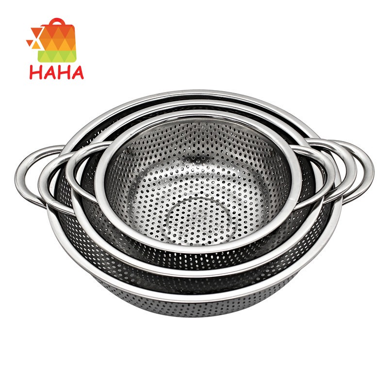 3 Pieces Stainless Steel Colander Kitchen Strainer with Handles