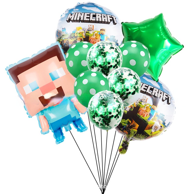 ROBLOX Set 10 Bong Bóng Lá Nhôm Hình Minecraft Dùng Trang Trí Tiệc Sinh Nhật/Làm Phụ Kiện Chụp Ảnh Cho Bé