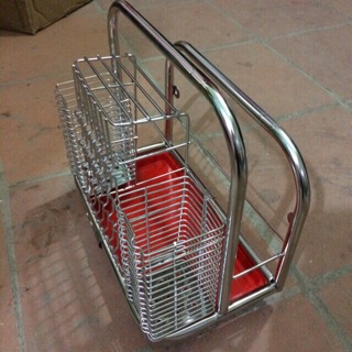 Kệ cắm dao thớt inox có đĩa