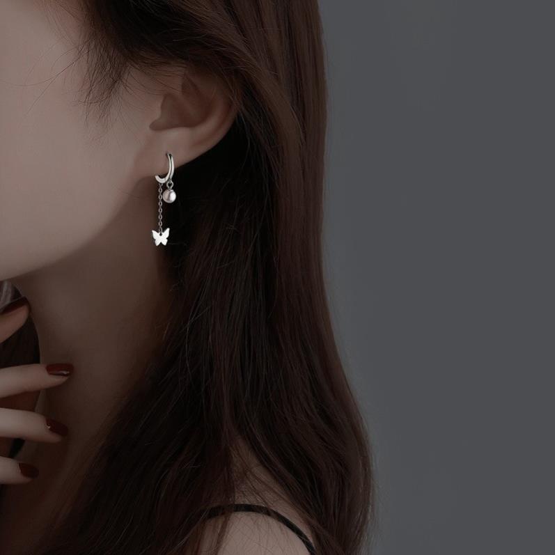 (070) Khuyên Tai Hai Hoạ Tiết Ngọc Kết Hợp 🦋 Nhỏ Tinh Tế