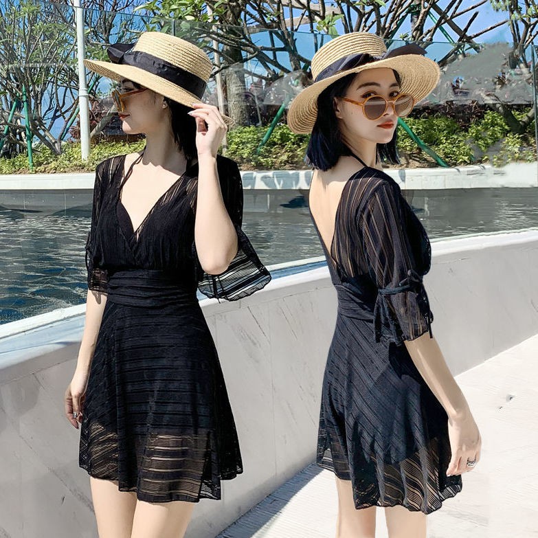 Tủ đựng & Hộp lưu trữÁo tắm một mảnh suối nước nóng màu đỏ khoét xẻ tà kiểu mới nữ béo MM Váy liền thân sexy che | BigBuy360 - bigbuy360.vn