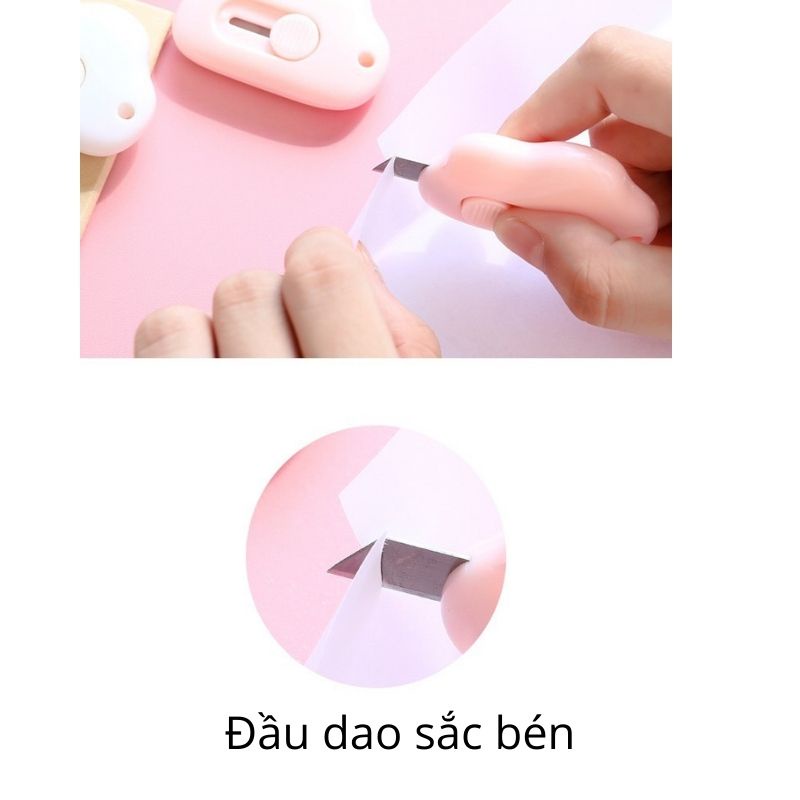 Dao rọc giấy mở gói hàng, phong thư, cắt giấy nắp trượt hình mây xinh xắn