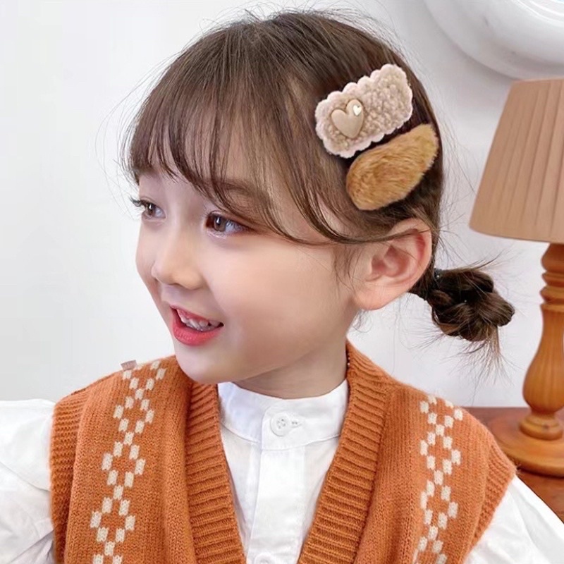 Set 10 Kẹp Tóc Nhồi Bông Hoạt Hình Phong Cách Hàn Quốc Cực Dễ Thương