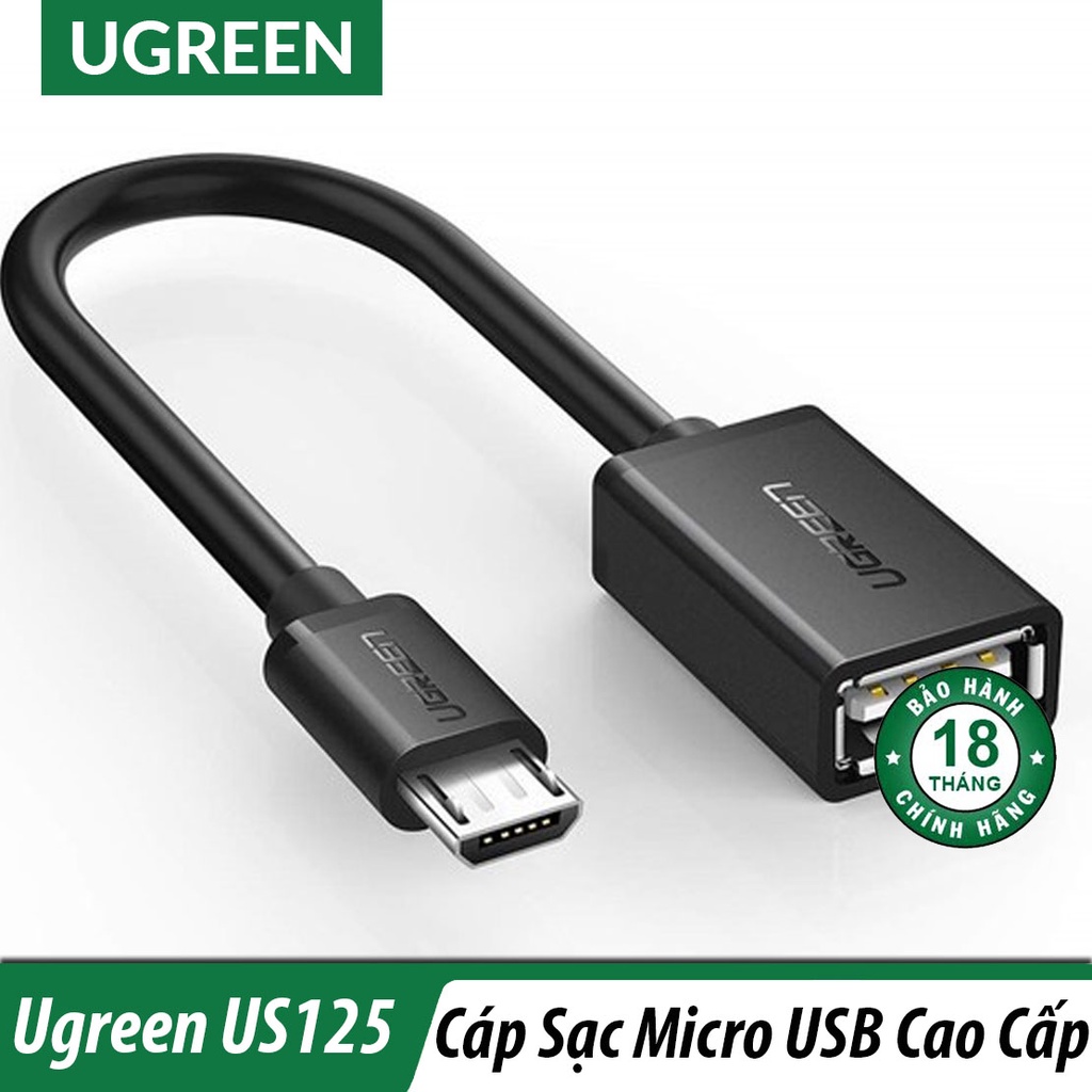 Cáp Micro USB ra USB 2.0 hỗ trợ OTG Cao Cấp UGREEN US133 Chính Hãng