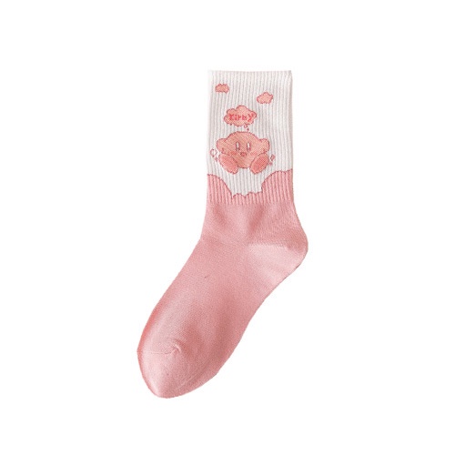 Đôi Vớ Thể Thao Thu Đông Dài Trung Bình Màu Hồng In Hình Gấu Hoạt Hình Dễ Thương Chống Rơi Cho Nữ Sinh