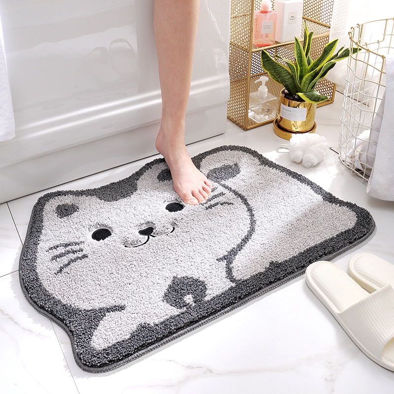 Thảm lau chân chùi chân trang trí cao cấp Moon Home hình thú dễ thương chống trượt thấm nước