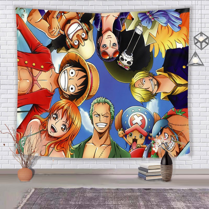 Thảm treo tường in họa tiết anime One Piece dùng trang trí phòng ngủ và phòng khách