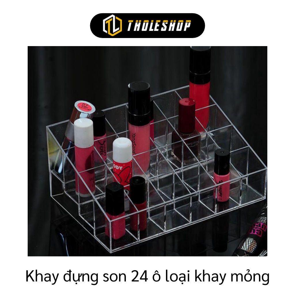 [SGD] Khay Đựng Son - Kệ 24 Ô Đựng Son Trong Suốt Mica - Hộp Chứa Mỹ Phẩm Giữ Gọn Gàng   4053