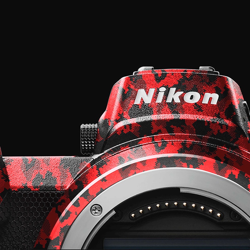 Miếng Dán Skin Máy Ảnh 3M - Mẫu Camo đỏ vân nổi - Cho máy ảnh Nikon Z5/ Z6/ Z7/ Z6II/ Z7 II