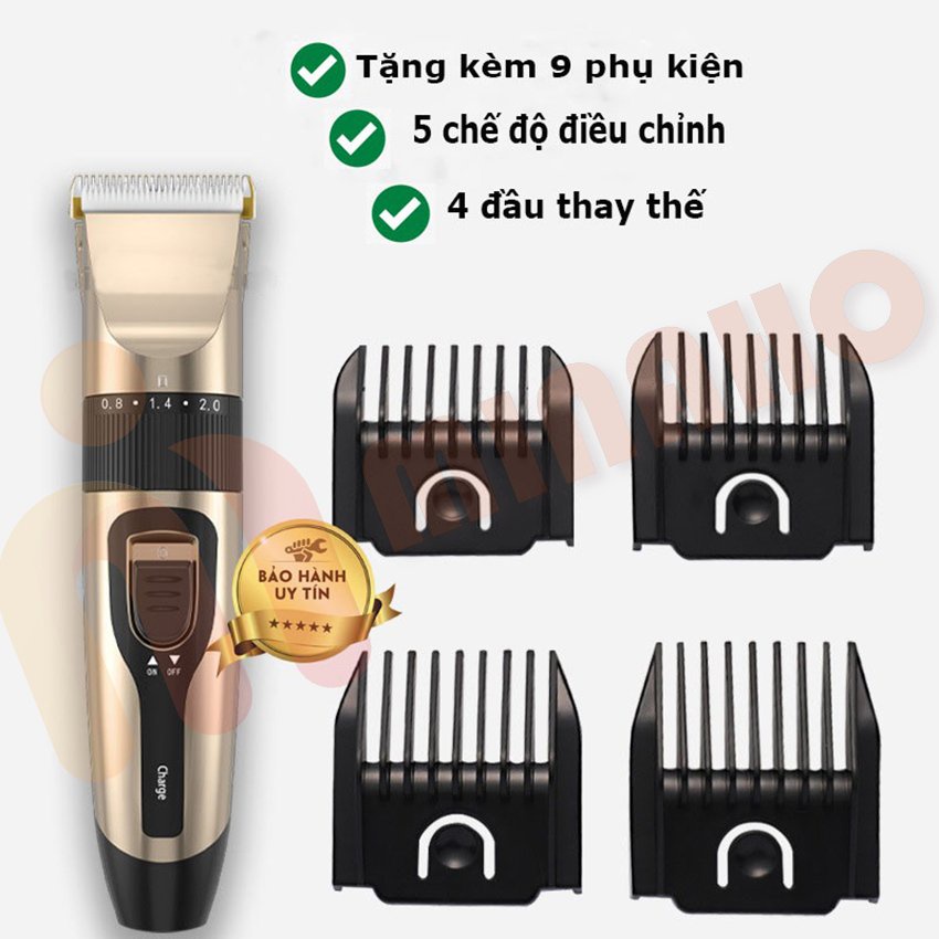 Tông Đơ Cắt Tóc Cao Cấp MINAHO - Tông Đơ Cắt Tóc Gia Đình Siêu Khỏe ( tặng kèm 9 phụ kiện )