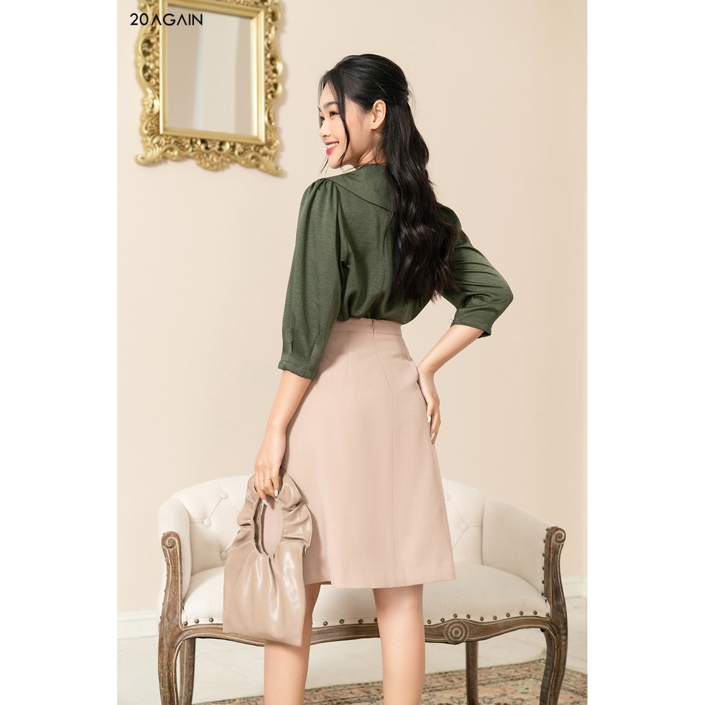 Áo Sơ Mi nữ công sở Cổ 2 Vê 20AGAIN ASA1008