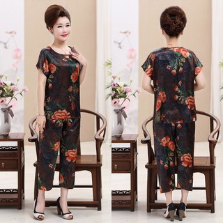 Đồ bộ Lụa Hoa mặc nhà cho mẹ và bà