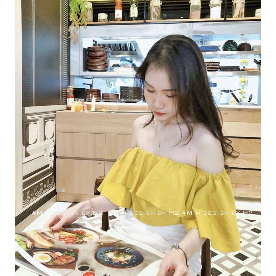 [FREE SHIP] Set 3 món gồm áo trễ vai + chân váy + dây áo