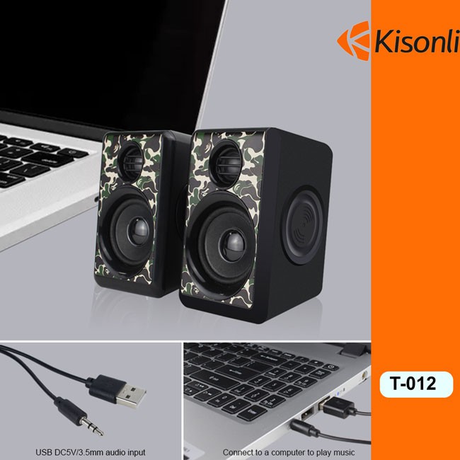 Loa vi tính 2.0 Kisonli T-012 với 4 loa bass âm thanh nghe hay - Hãng phân phối