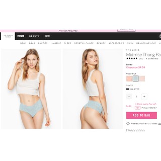 [Hàng mới về - Bill USA] Quần lót ren lọt khe sexy Victoria Secret 21 XS