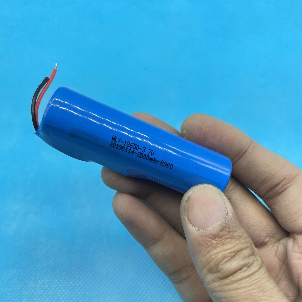 Pin 18650 2000mah có mạch bảo vệ, đã hàn sẵn dây 2 đầu