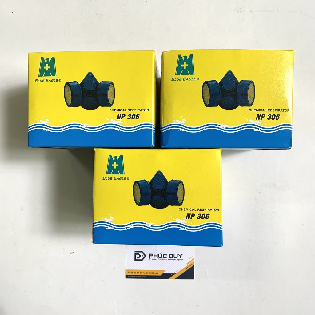 MẶT NẠ BẢO HỘ PHÒNG ĐỘC BLUE EAGLE NP306 2 LỌC + 2 PHIN