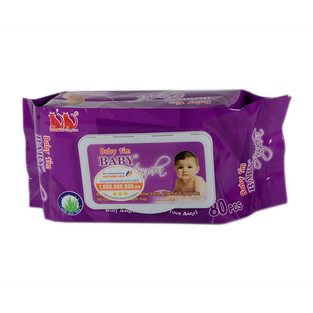 Khăn ướt Baby Angela (80 miếng)