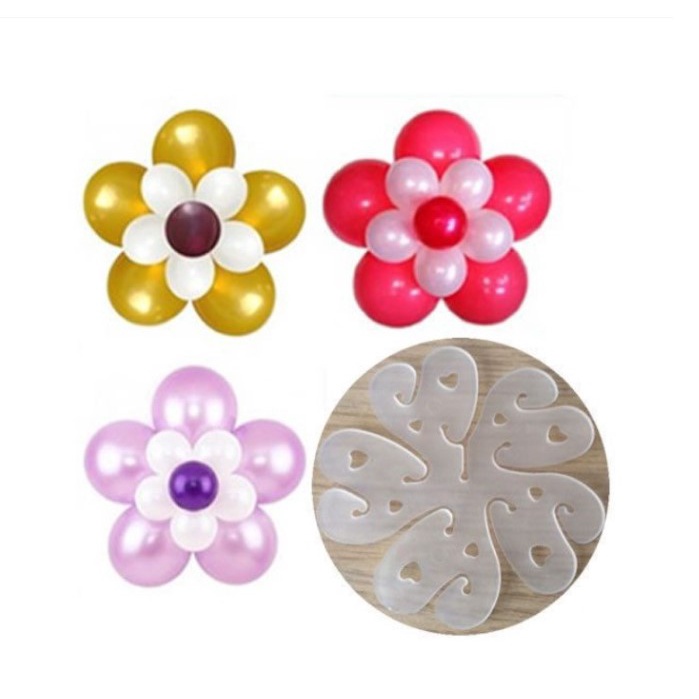 Miếng Nhựa Kết Bong Bóng Thành Hình Bông Hoa trang trí sinh nhật, Miếng hoa nhựa kết bong bóng trang trí sinh nhật