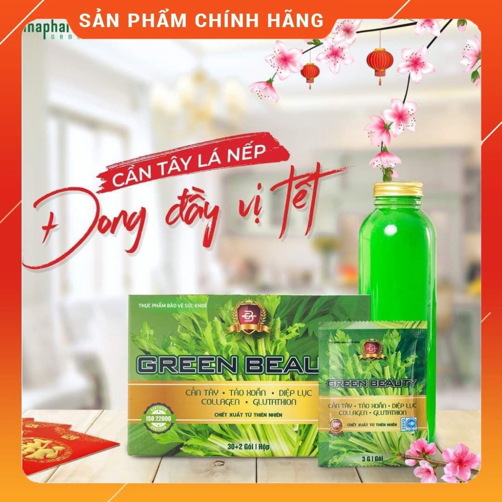 Nước ép cần tây GREEN BEAUTY chính hãng - Có vị Cần tây, vị lá nếp, vị cà Phê
