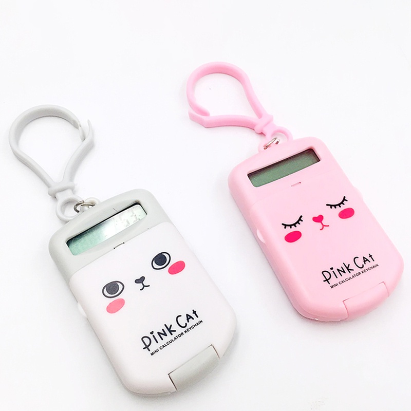 Máy Tính Bỏ Túi Màn Hình Kỹ Thuật Số Mini Dễ Thương Kèm Móc Khóa Tiện Dụng Cho Văn Phòng