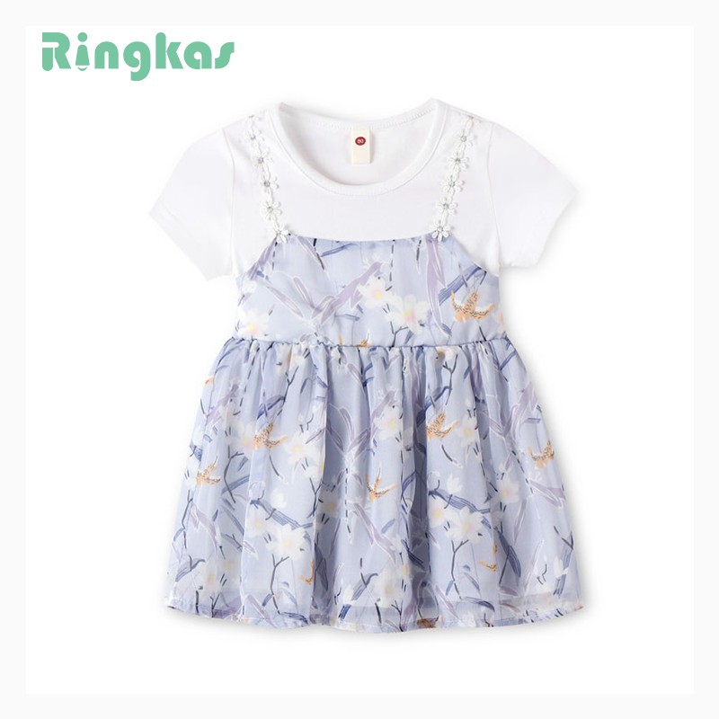 Đầm Công Chúa Chất Liệu Cotton Cho Bé Gái 1-6 Tuổi