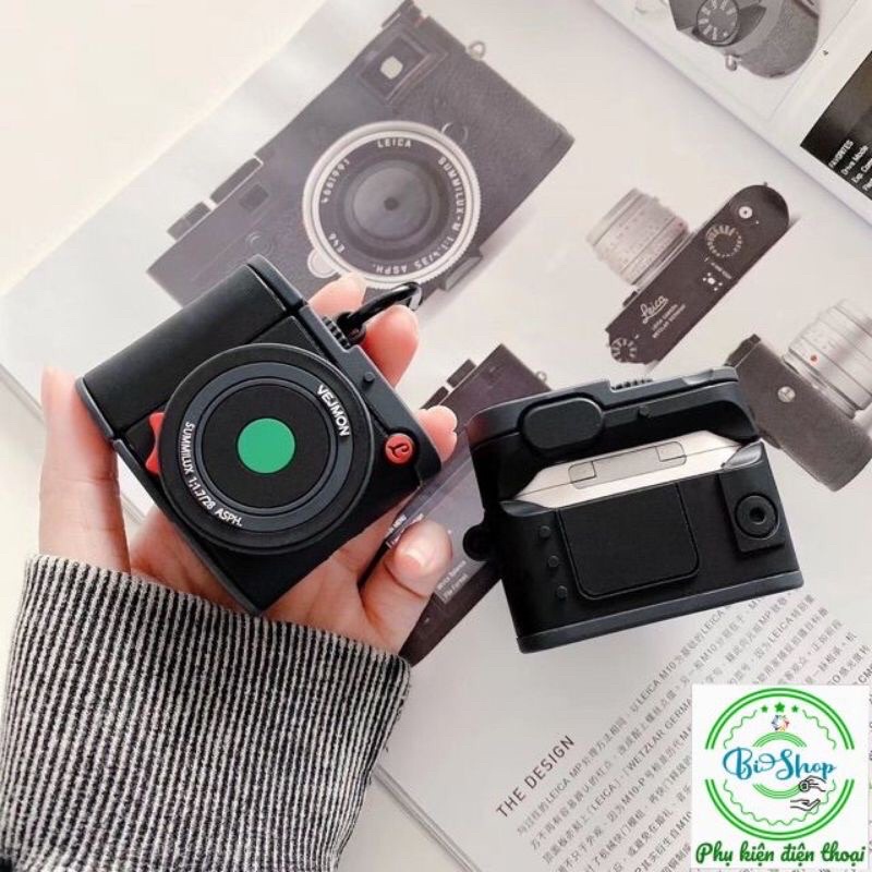 💥 Tặng kèm móc sắt 💥   Case bao airpod silicon 1 2 Pro 3 Máy ảnh Leica -Vỏ bọc đựng tai nghe không dây i11 i12 ..AirPods